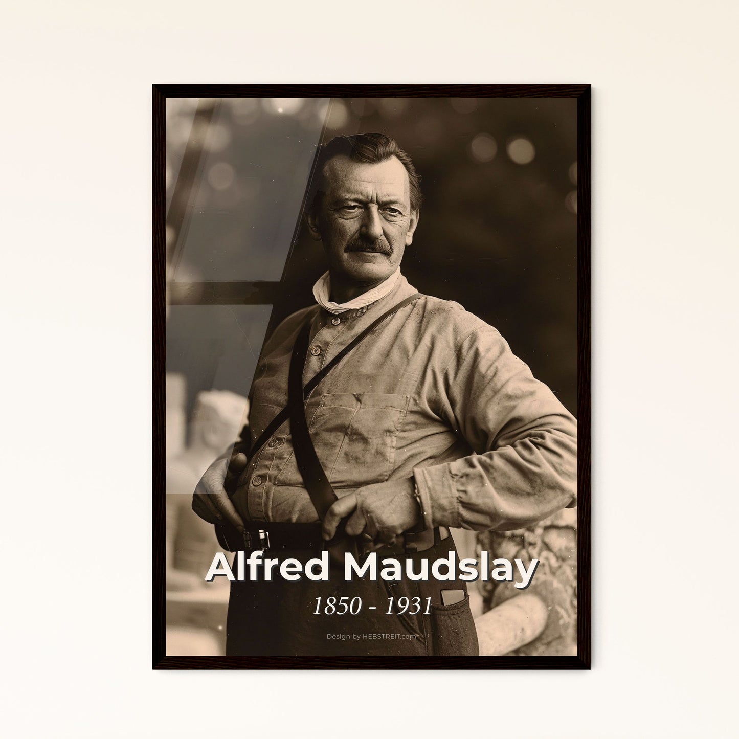 Alfred Maudslay: Pioneer of Mayan Archaeology - A Timeless Portrait in Artistic Monochrome for Elegant Home Decor