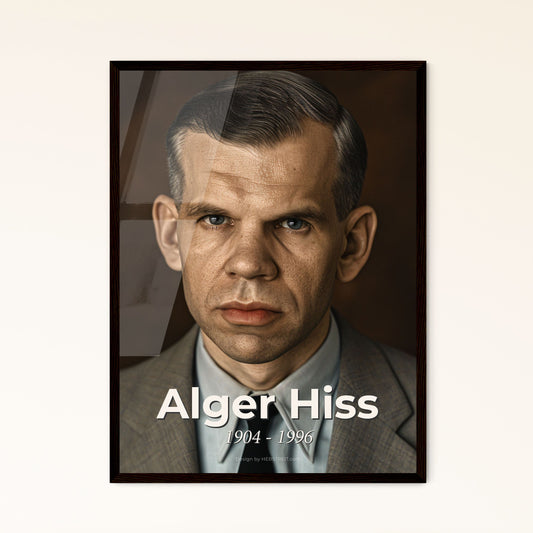 Alger Hiss: Icon of American Diplomacy, Artful Monochrome Portrait in Sepia – Perfect Gift for Home Decor Enthusiasts