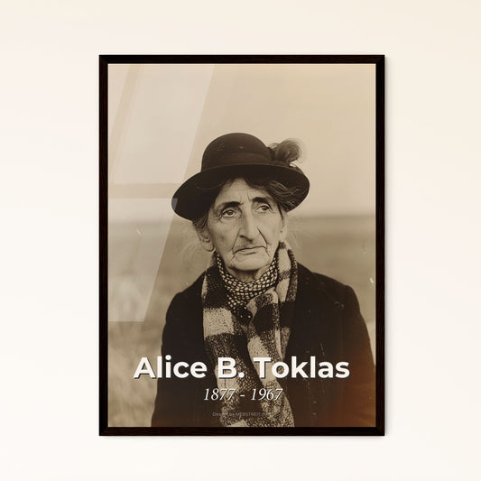 Alice B. Toklas: Iconic Literary Figure & Gertrude Stein’s Muse – Stunning High-Quality Portrait in Monochromatic Elegance