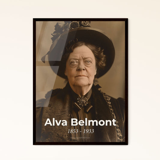 Timeless Tribute: Alva Belmont, Visionary Suffragist & Philanthropist - Captivating Monochromatic Portrait for Home Decor