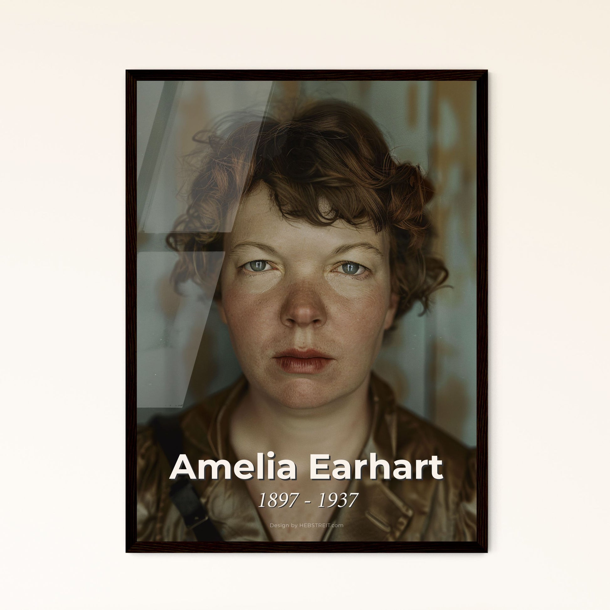 Amelia Earhart: Icon of Adventure - Ultra-Realistic Cinematic Portrait in Sepia, Perfect for Home Decor & Gifts