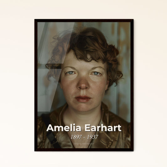 Amelia Earhart: Icon of Adventure - Ultra-Realistic Cinematic Portrait in Sepia, Perfect for Home Decor & Gifts