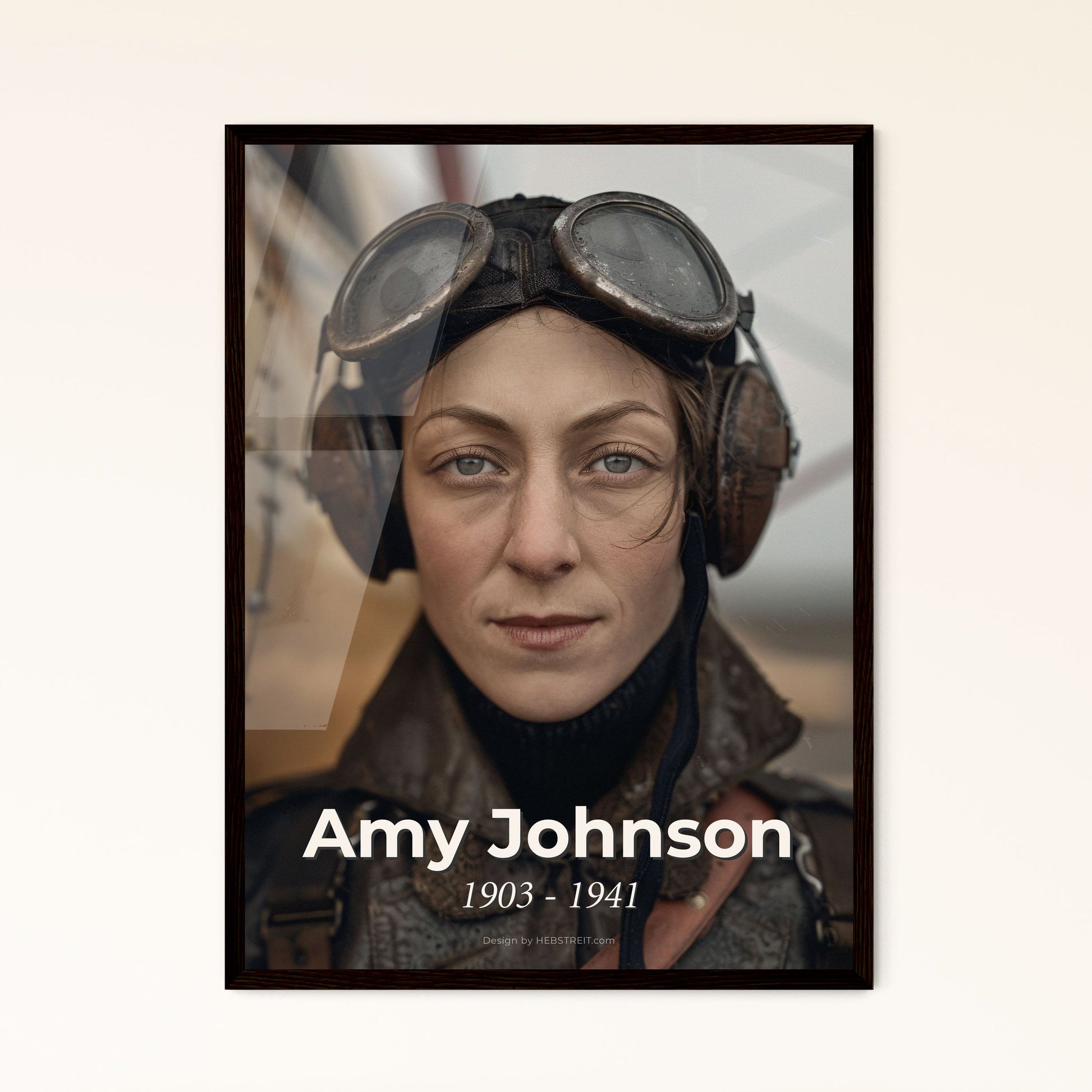 Amy Johnson: Trailblazing Aviator - Vintage Cinematic Portrait in Sepia | Stunning Home Decor Print, Framed or Aluminum Options