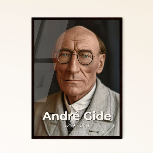 Timeless Portrait of André Gide: Nobel Laureate, Rustic Elegance in Sepia - Perfect Gift & Home Decor Print Options Available!