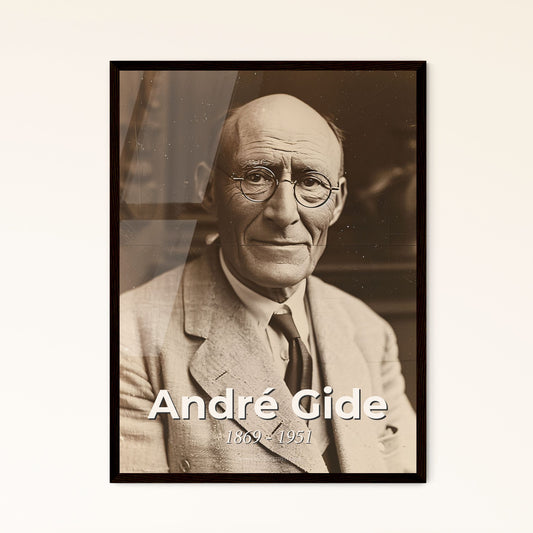 Timeless Portrait of André Gide, 1869-1951: A Nobel Laureate in Monochrome - Perfect for Home Decor & Elegant Gifting