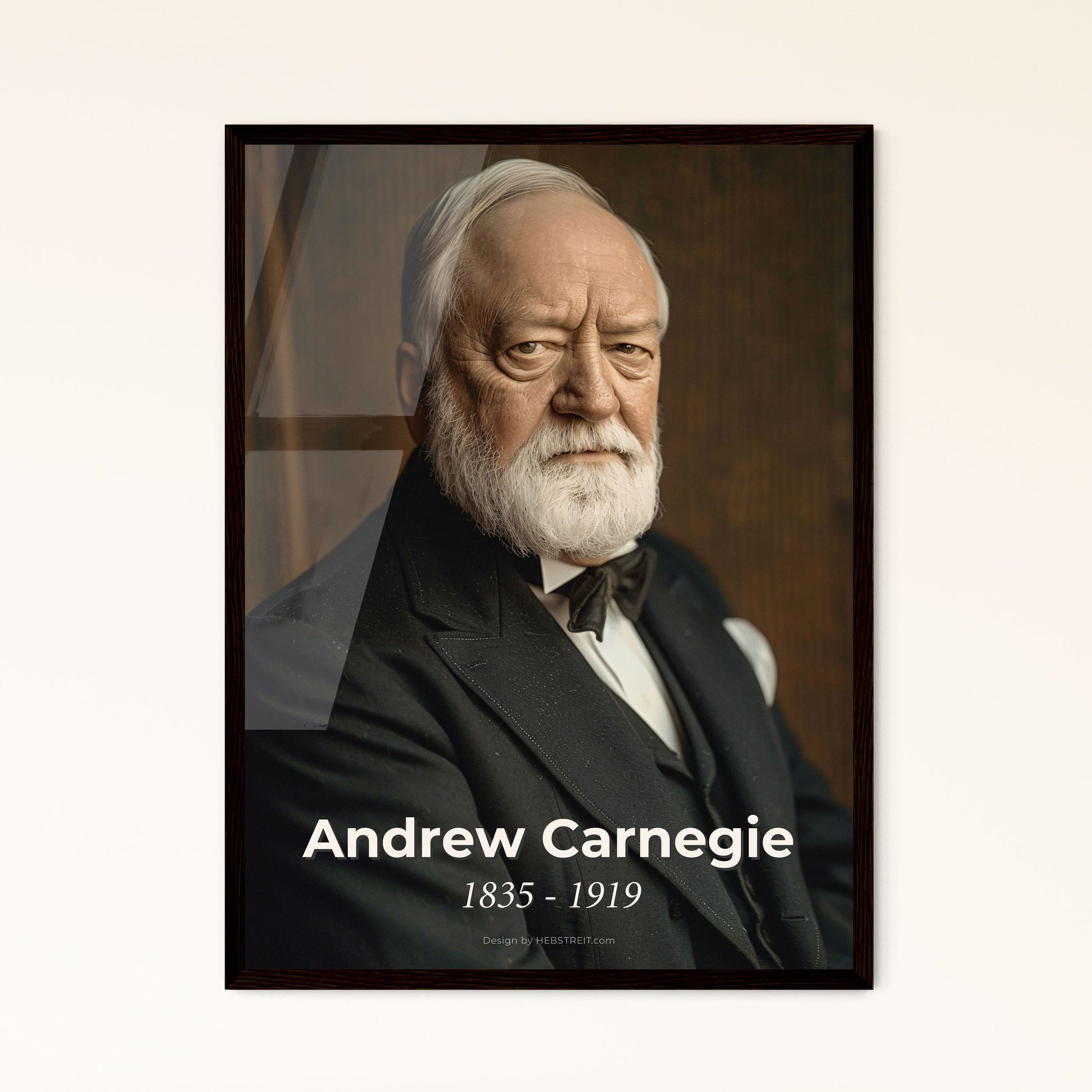 Andrew Carnegie: Visionary Steel Magnate & Philanthropist - Timeless Portrait on Rustic Background, Perfect for Home Décor & Gifting