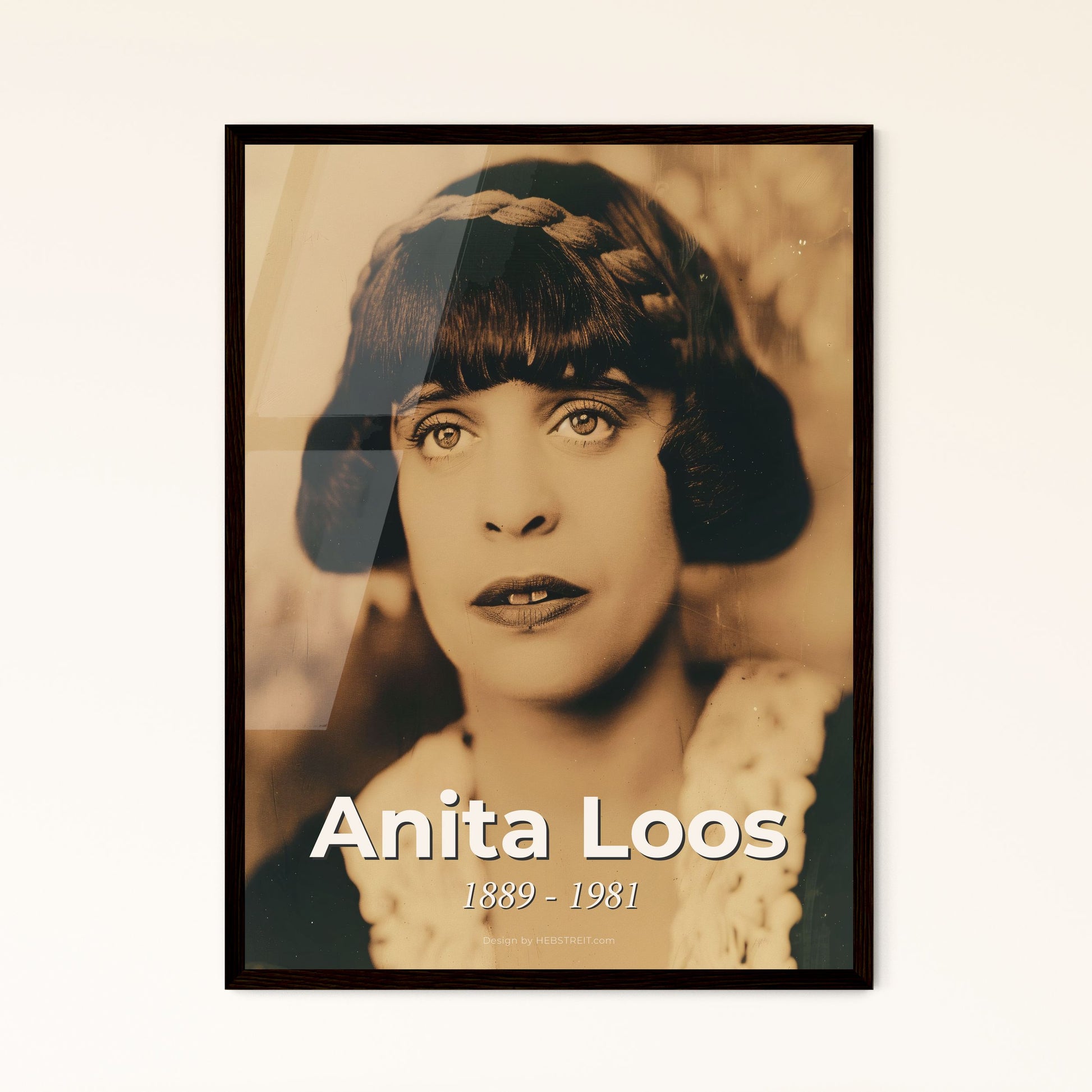 Anita Loos Portrait: Iconic Screenwriter & Author, Vintage Elegance in Sepia - Perfect Gift & Timeless Home Decor Artwork