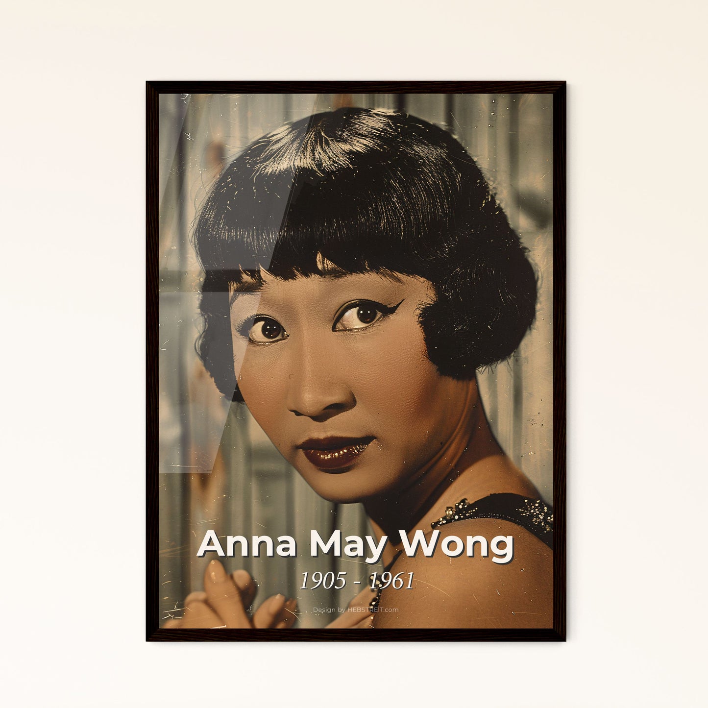 Anna May Wong: Hollywood's Trailblazing Star - Stunning Ultrarealistic Portrait in Monochrome & Sepia - Perfect for Home Decor