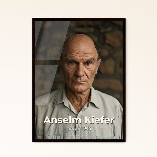 Anselm Kiefer: Master of Memory - Captivating Portrait on Rustic Canvas, Perfect Gift or Elegant Décor for Sophisticated Spaces.