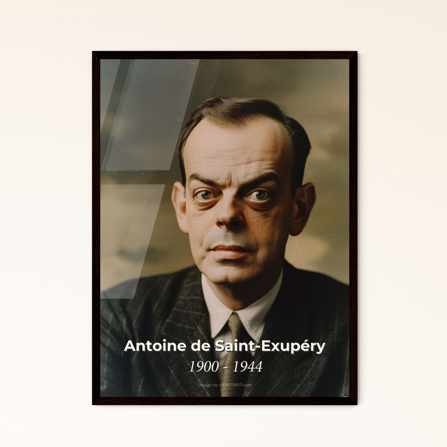 Antoine de Saint-Exupéry Portrait: Timeless Aviation Pioneer & Author of The Little Prince - High-Quality Art Print - Unique Gift