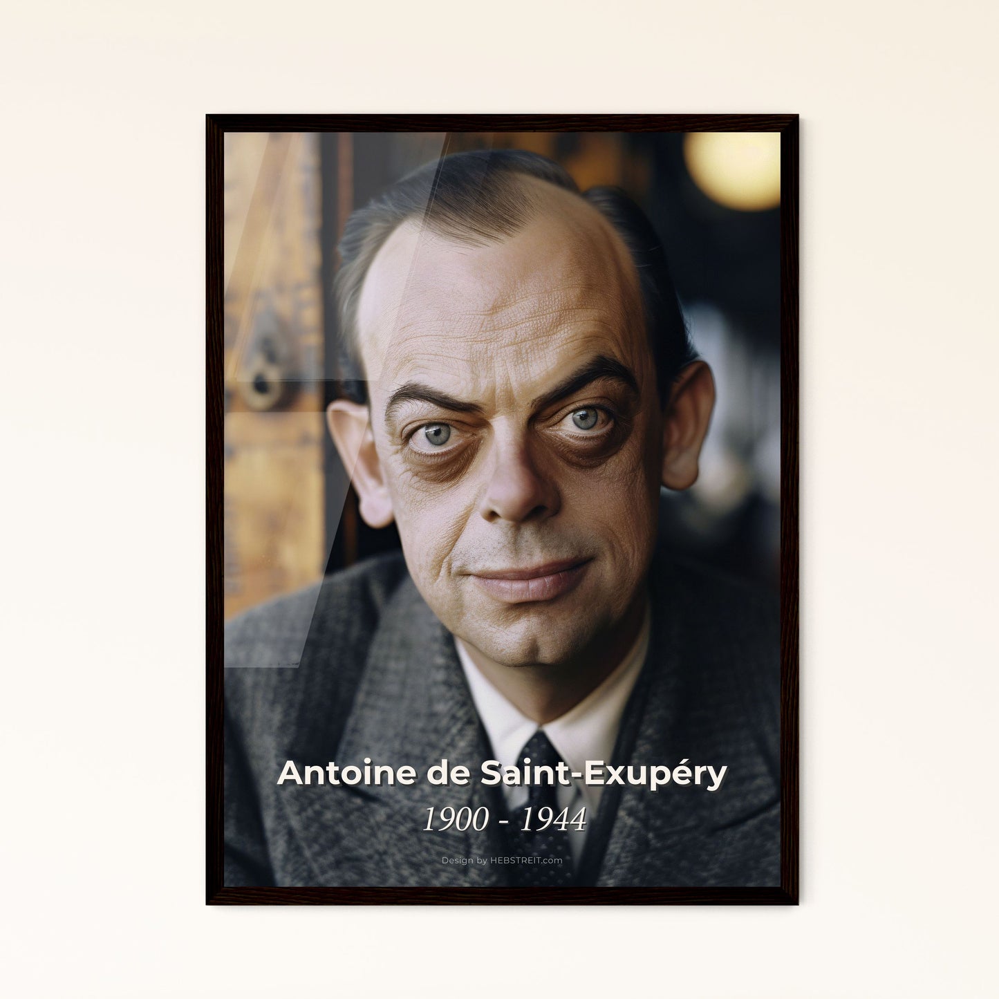 Timeless Portrait of Antoine de Saint-Exupéry: Iconic Writer & Aviator - Monochromatic Art for Home Decor & Gifting