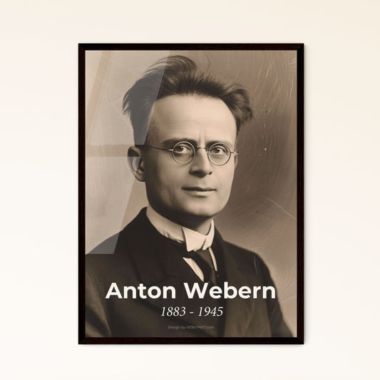 Anton Webern: Timeless Portrait of an Atonal Master – Monochromatic Film Print for Elegant Home Decor & Gifting