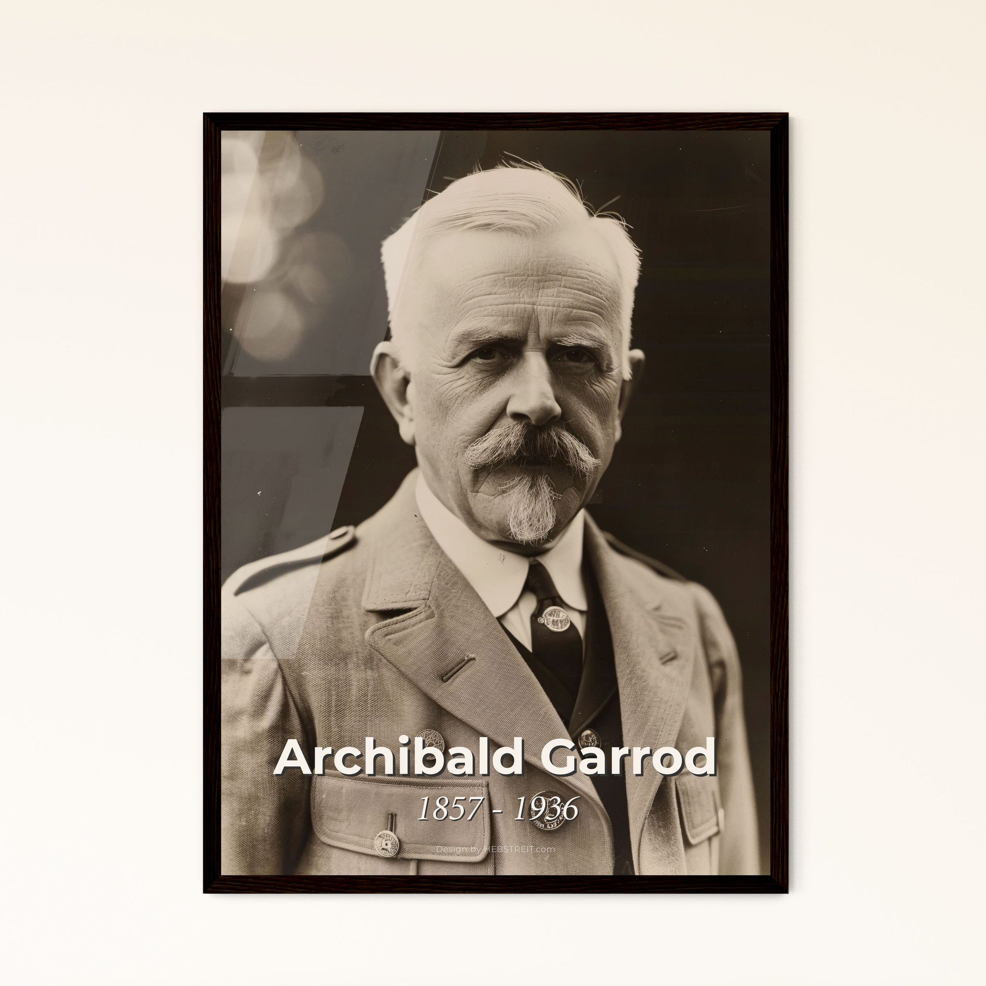 Archibald Garrod: Pioneering British Physician in Metabolism | Elegant Sepia Portrait | Ideal Home Decor Gift - Framed & Aluminum Options