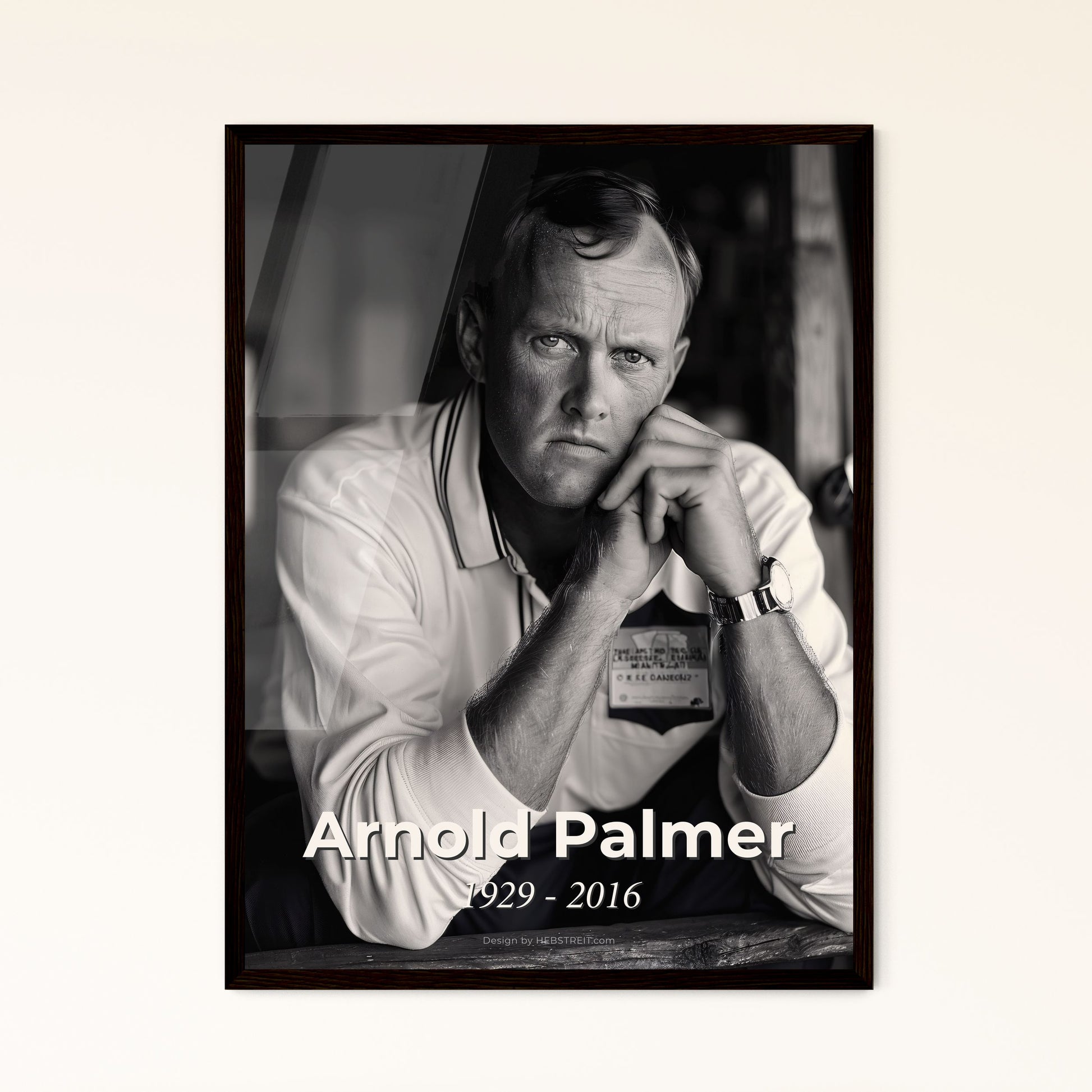 Arnold Palmer: Iconic Golfer & Legend - Timeless Monochrome Portrait for Home Decor & Gifts - Ultra-Realistic Cinematic Print