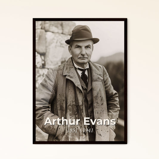Timeless Tribute: Arthur Evans, Pioneering Archaeologist of Minoan Civilization - Stunning High-Contrast Film Portrait for Your Space