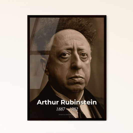 Arthur Rubinstein: Master Pianist - Timeless Portrait in Sepia, Capturing the Essence of Chopin on Elegant Artisan Prints