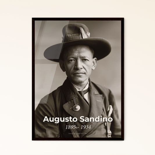 Timeless Elegance: Augusto Sandino Portrait – Nicaraguan Revolutionary Art Print in Luxurious Framing Options for Home Decor