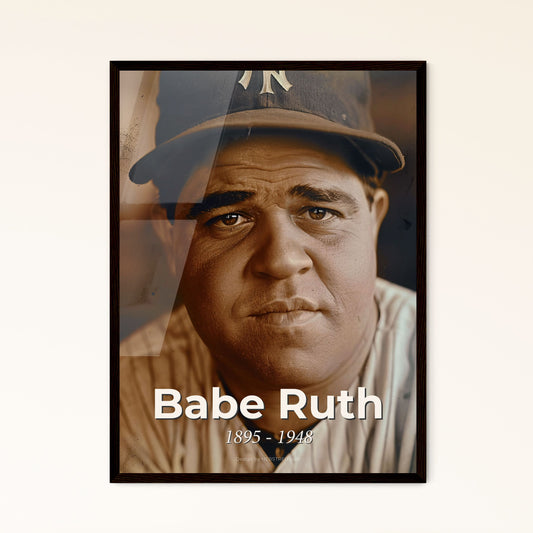 Babe Ruth: Legendary Home Run King - Timeless Portrait in Artful Sepia, Perfect for Home Decor or Gift - Captivating Icon of Baseball