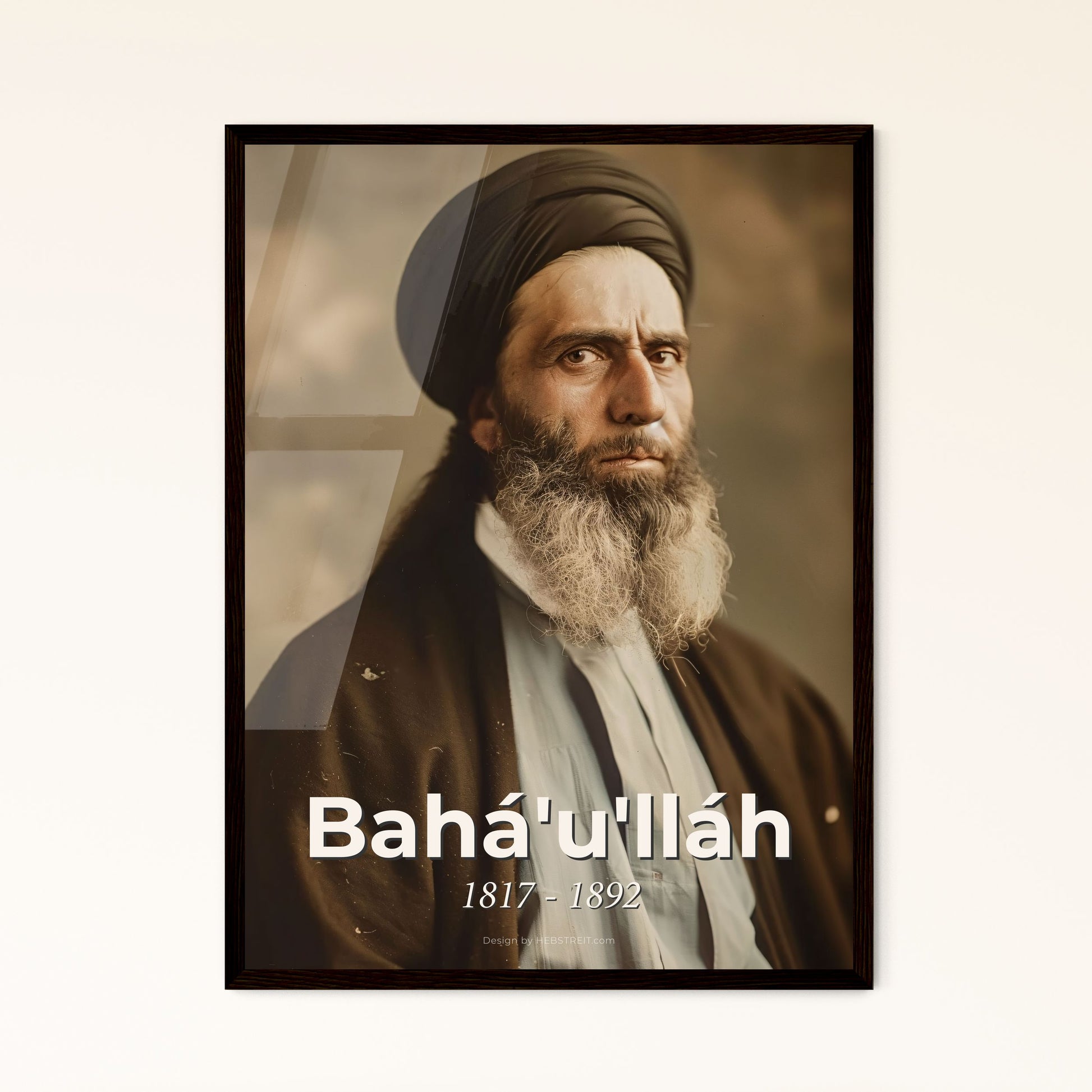 Bahá'u'lláh: Visionary of Peace - Exquisite Portrait Print in Monochrome and Sepia for Inspired Home Decor