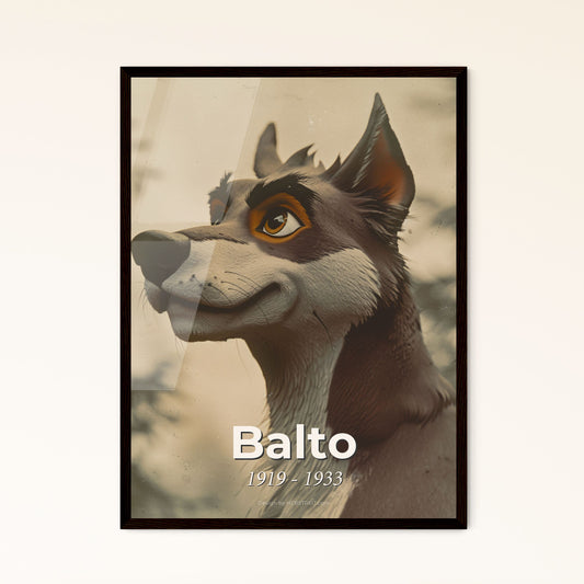 Balto: Heroic Siberian Husky of the 1925 Serum Run - Iconic Portrait on Rustic Background, Perfect for Home Decor & Gifts