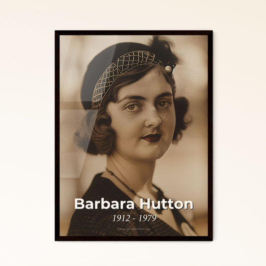 Barbara Hutton: Iconic Heiress of the Woolworth Fortune - Timeless Cinematic Portrait for Elegant Home Decor & Gifts