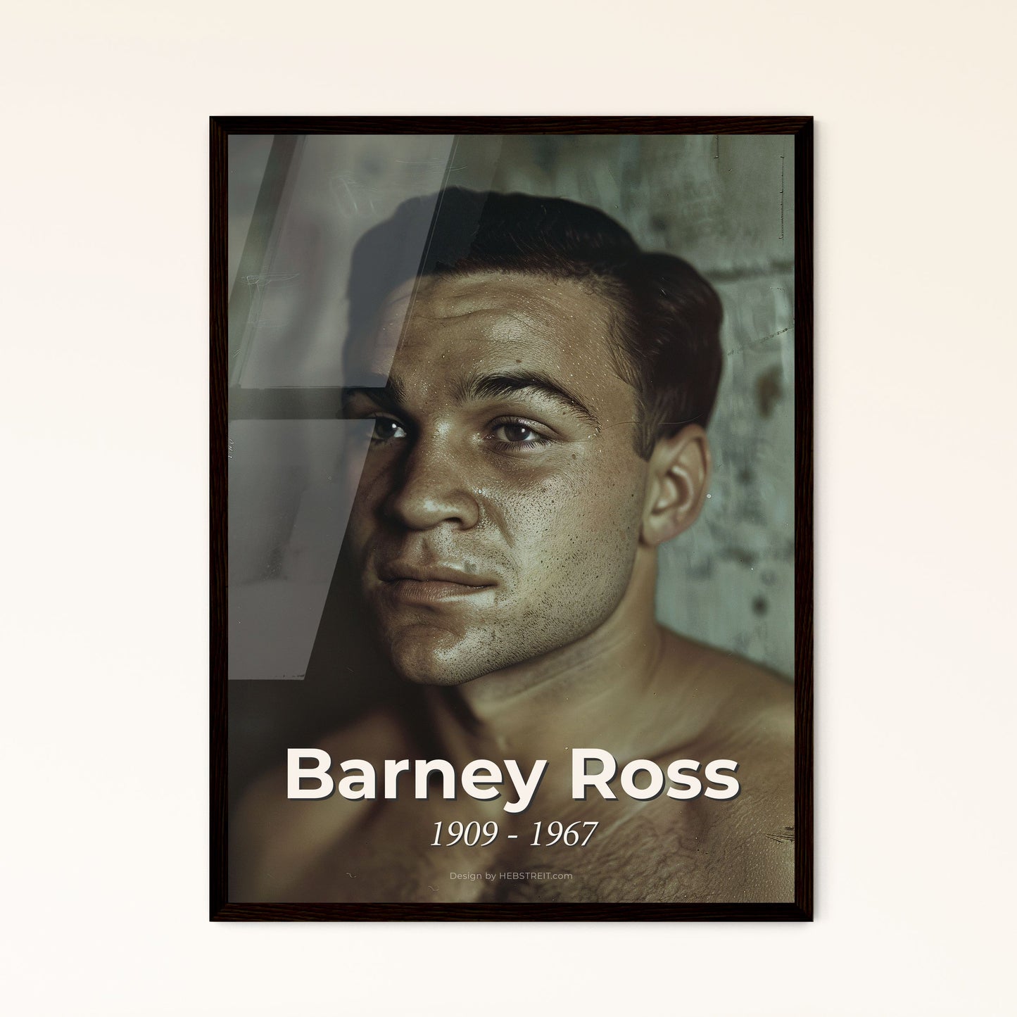 Barney Ross: Champion Boxer Portrait - Resilience & Skill Captured in Cinematic Sepia Elegance for Home Decor & Gifting