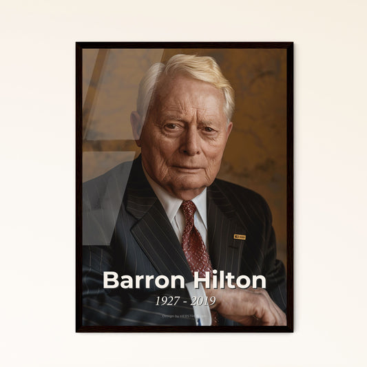 Barron Hilton: Visionary Hotelier & NFL Icon - Timeless Portrait in Ultra-Realistic CineStill 800T with Rustic Elegance