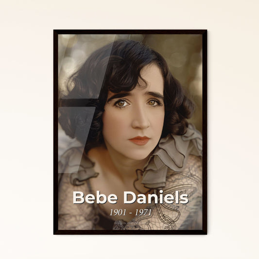 Bebe Daniels: Timeless Flapper Icon - Stunning Ultra-Realistic Portrait Print in Rustic Elegance for Home Decor & Gifting