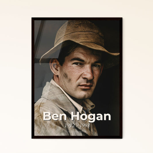 Ben Hogan: The Legendary Golfer - Timeless Portrait on Rustic Background, Perfect for Home Decor or a Thoughtful Gift