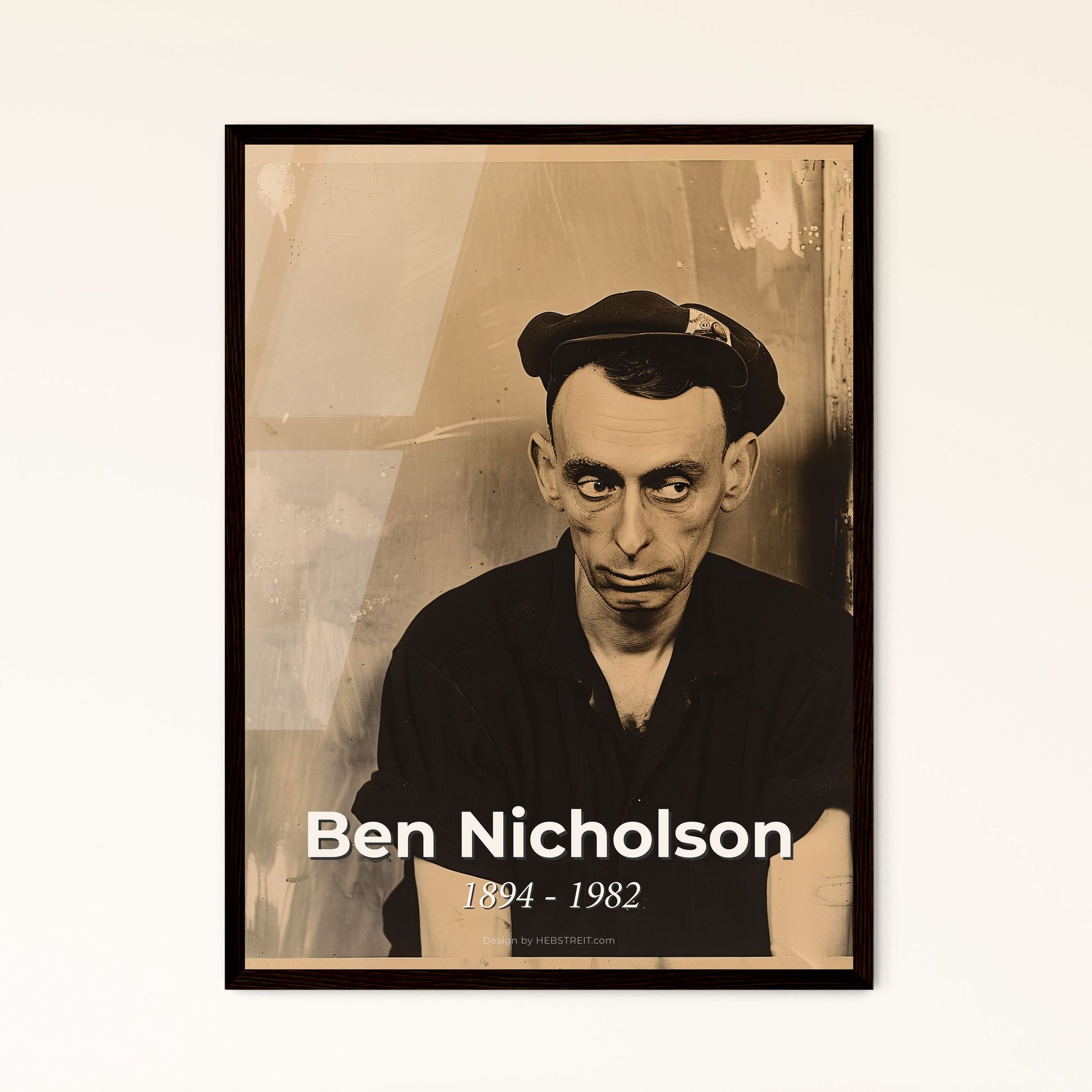 Ben Nicholson Tribute: Timeless Abstract Portrait - High-Quality Print, Framed or Aluminum - Elevate Your Home Decor