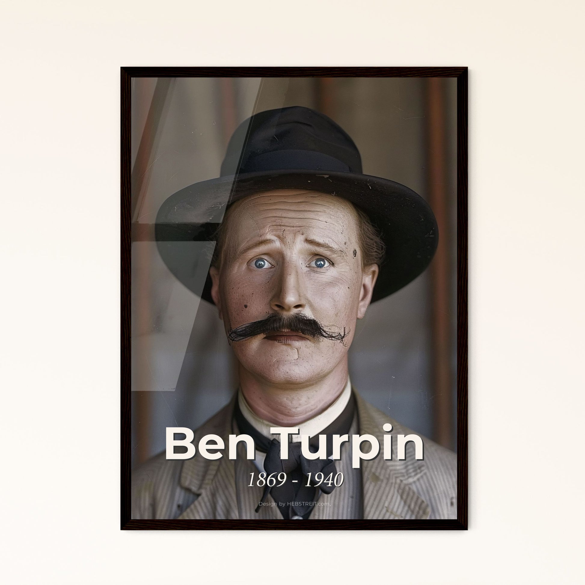 Ben Turpin: Iconic Silent Film Comedian - Exquisite Monochrome Portrait for Timeless Home Decor & Unique Gift Ideas