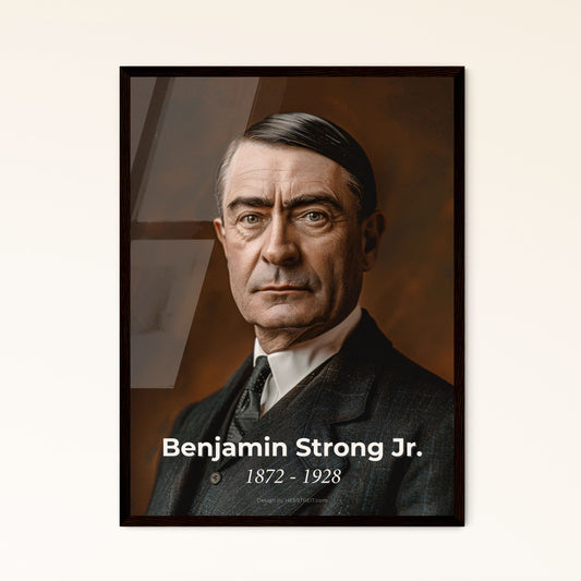 Timeless Portrait of Benjamin Strong Jr., Visionary Banker & Federal Reserve Pioneer - Elegant Rustic Art for Your Home!