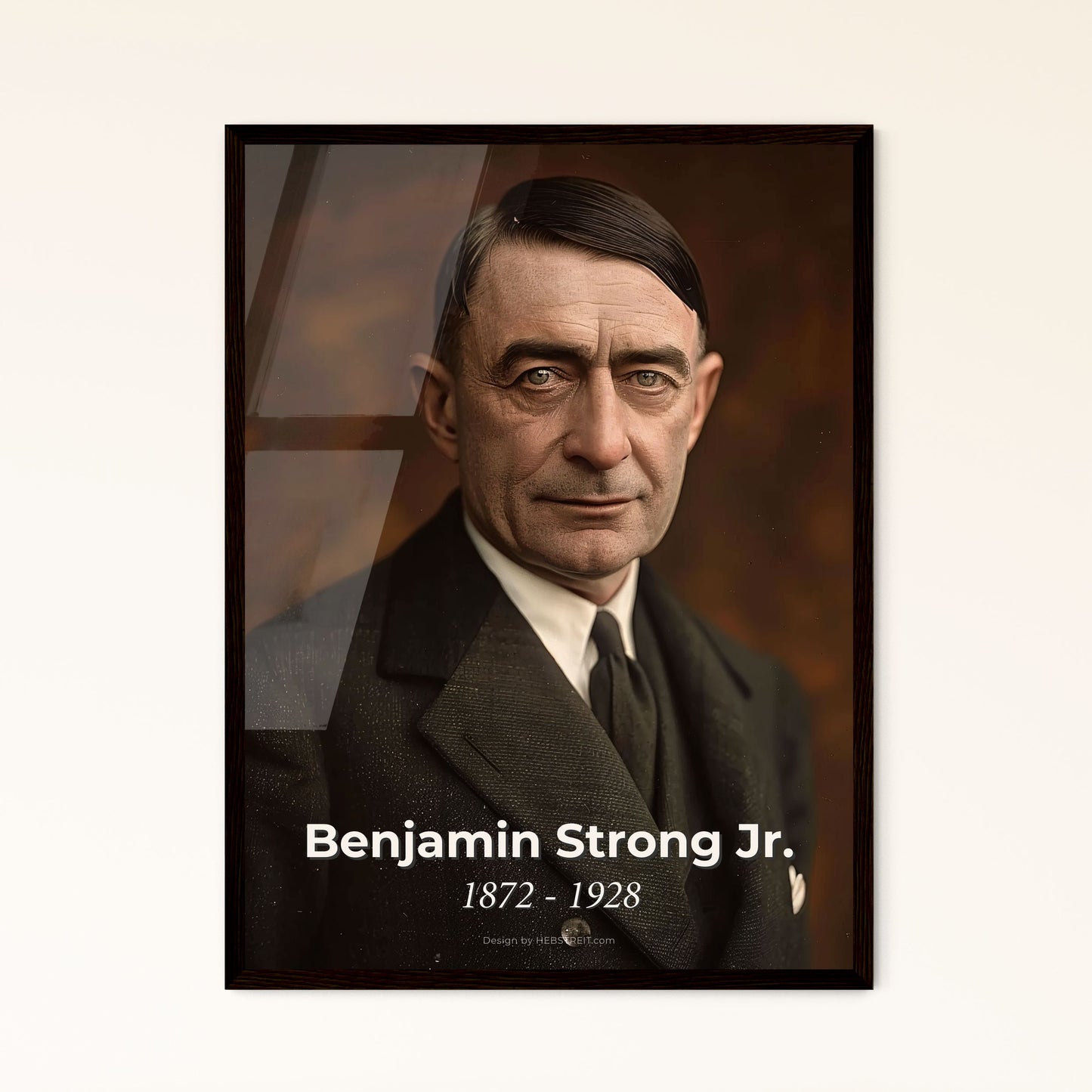 Timeless Tribute to Benjamin Strong Jr.: Iconic Portrait of the First Governor of the Federal Reserve – A Distinguished Décor Piece