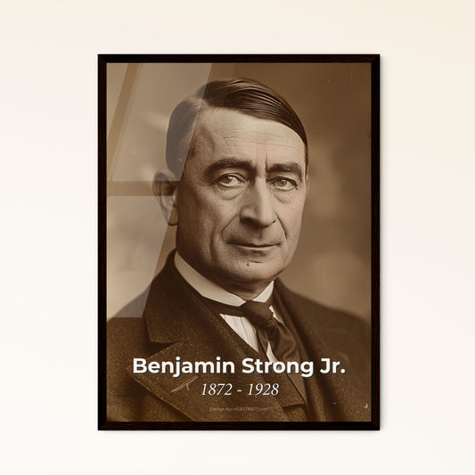 Benjamin Strong Jr. Portrait: Iconic American Banker & Federal Reserve Pioneer - Elegantly Framed Art for Timeless Home Decor