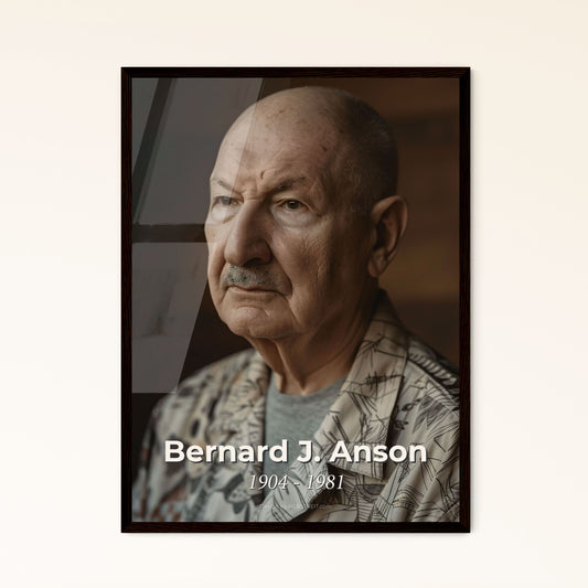 Bernard J. Anson: Pioneering American Anesthesiologist - Timeless Portrait in Artful Sepia, Ideal for Gift or Home Décor