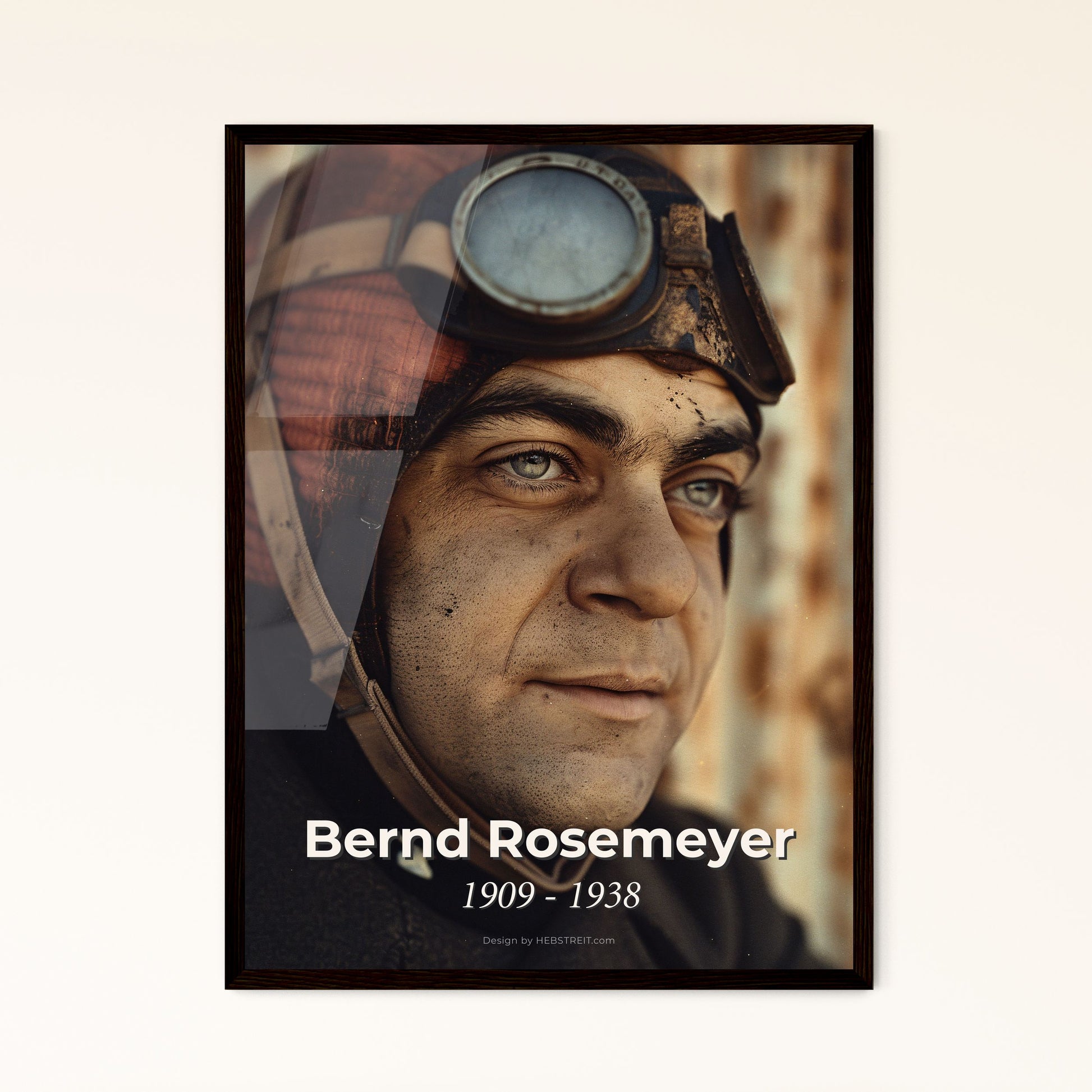 Bernd Rosemeyer: Fearless Auto Union Legend - Stunning Portrait Print with Cinematic Sepia Tones for Timeless Home Decor