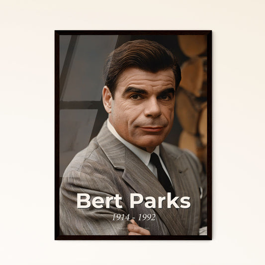 Bert Parks: Iconic Miss America Host – Timeless Ultrarealistic Portrait in Monochrome, Perfect for Home Decor & Gifting