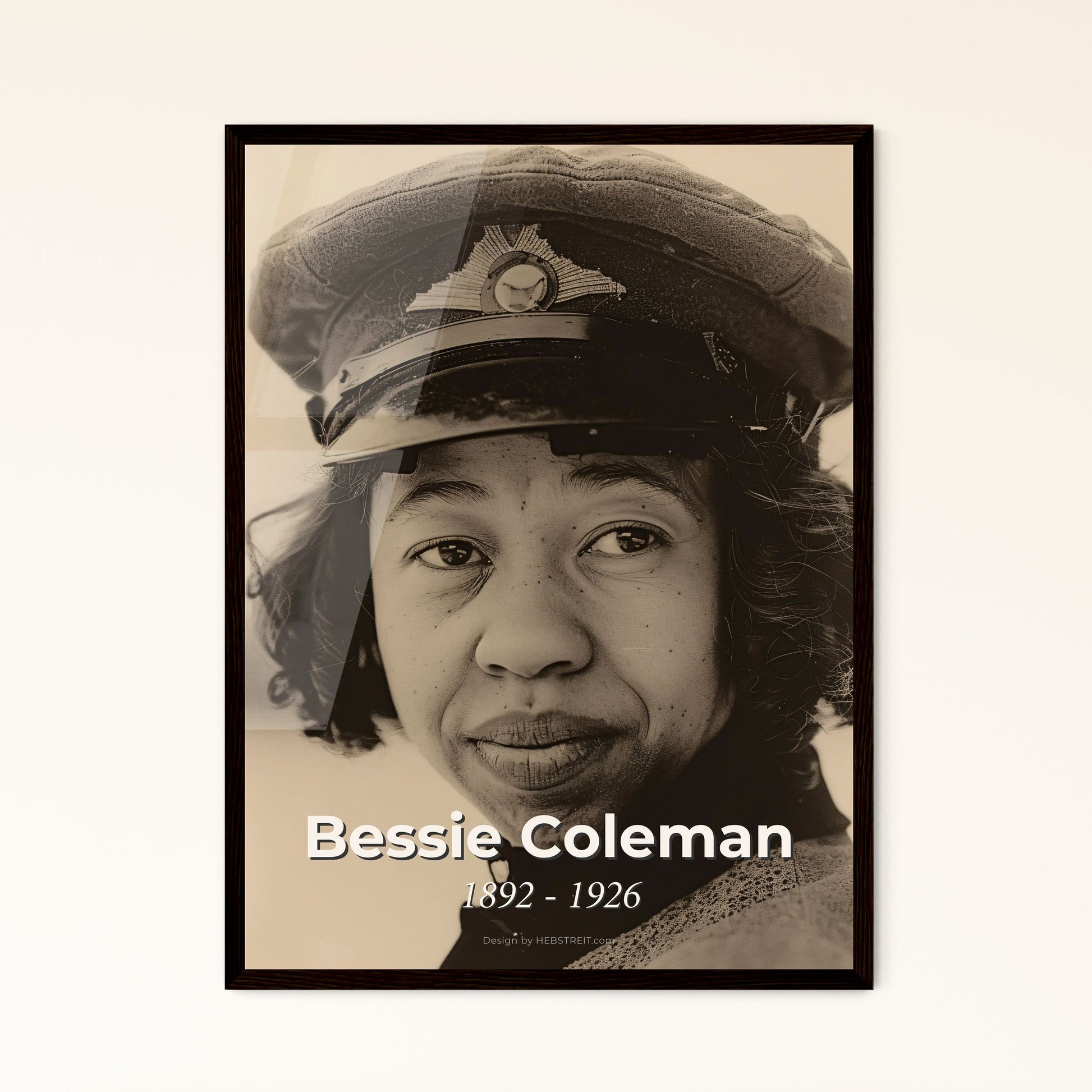 Bessie Coleman: Pioneer Aviator & Advocate - Stunning Monochromatic Print for Home Decor, Gift & Artistic Inspiration