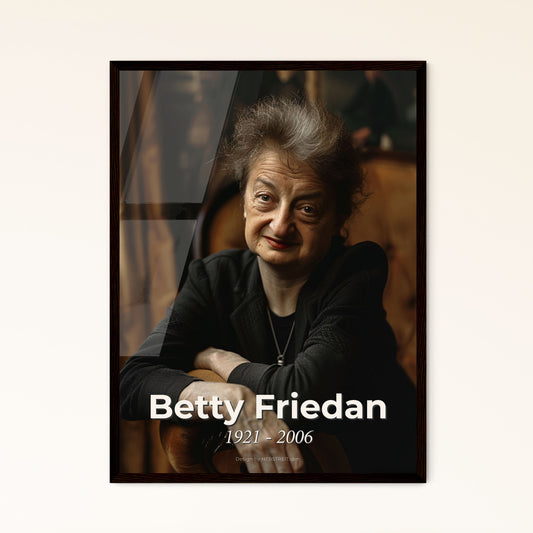 Timeless Tribute: Betty Friedan - Iconic Feminist Visionary, Author of The Feminine Mystique, Artfully Captured in Sepia Elegance