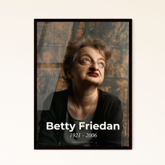 Betty Friedan: Feminist Icon & Author of The Feminine Mystique - Timeless Ultrarealistic Portrait in Elegant Monochrome