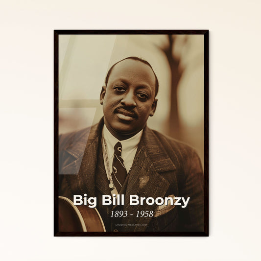 Big Bill Broonzy: Iconic Blues Legend – Captivating Ultrarealistic Portrait in Sepia & High Contrast – Perfect for Home Decor