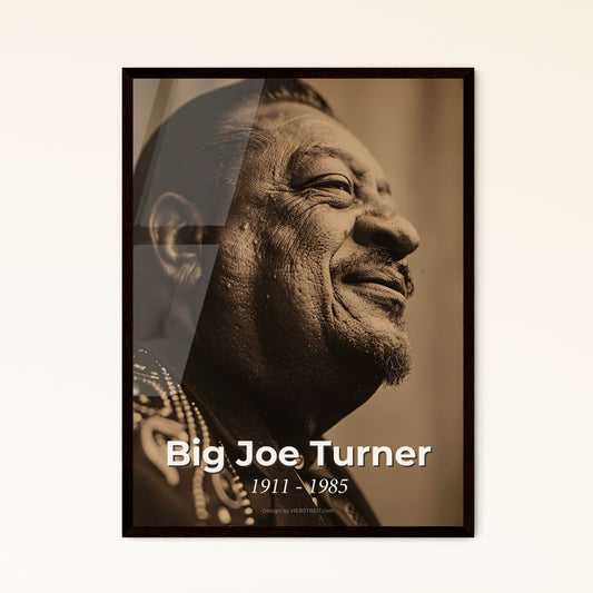 Big Joe Turner: Celebrating the Blues Legend & Rock 'n' Roll Pioneer – Stunning Monochromatic Art Print for Home Decor