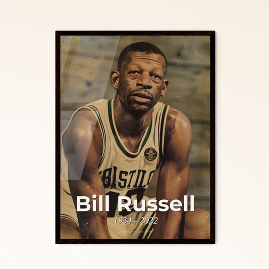 Bill Russell: The Legendary 11-Time NBA Champion - Timeless Monochrome Portrait for Home Decor & Collectors