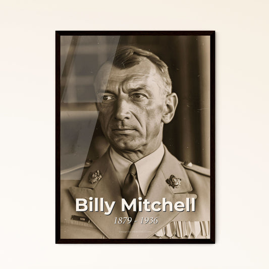 Billy Mitchell: Pioneering American General & Air Power Advocate - Timeless Portrait in High-Contrast Monochrome Elegance