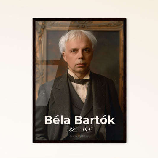 Béla Bartók: Celebrated Hungarian Composer Captured in Monochrome Elegance - Art Print for Inspiring Home Decor & Gift Giving.