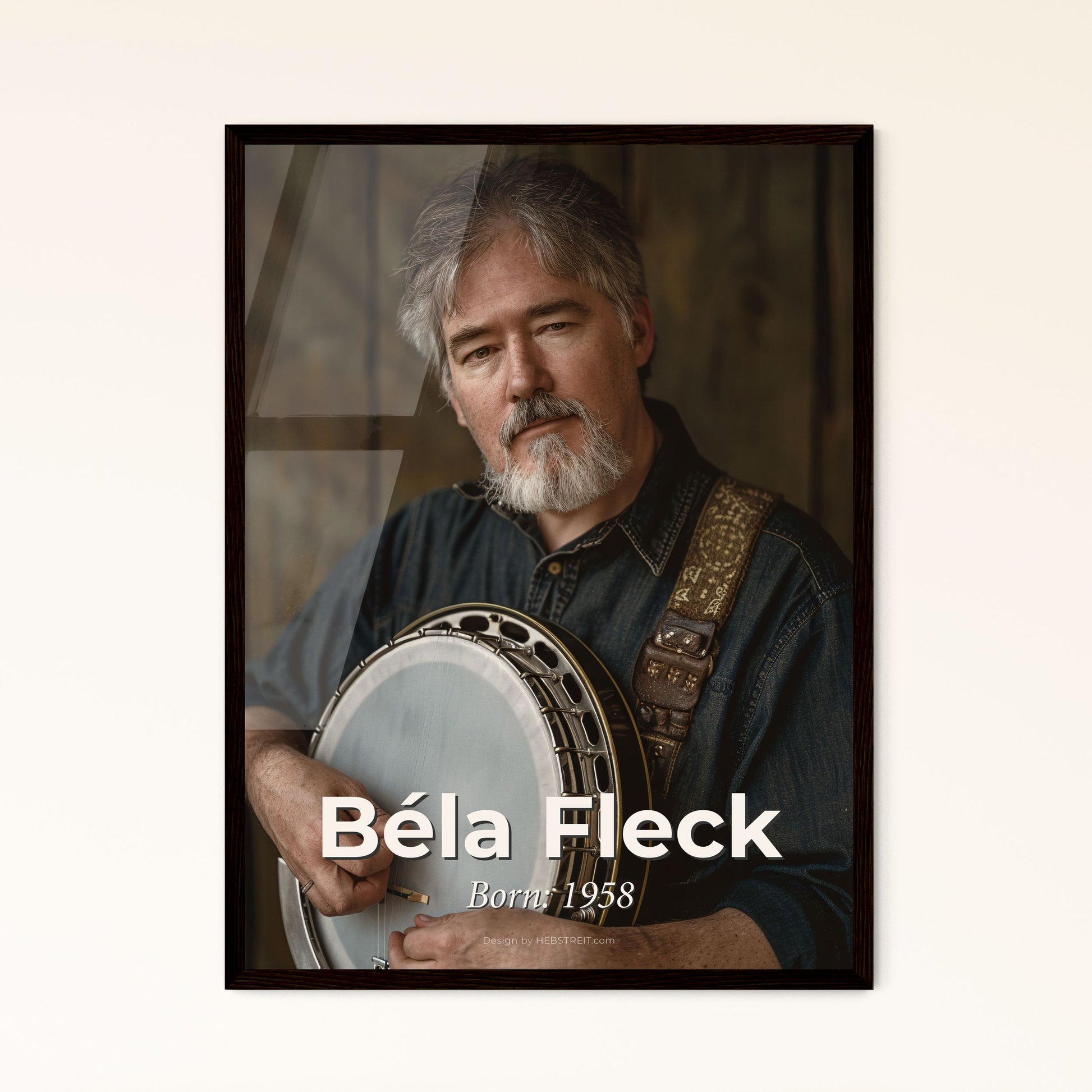 Béla Fleck: Iconic Banjo Virtuoso - Stunning Monochromatic Art Print, Perfect for Home Décor & Thoughtful Gift Giving