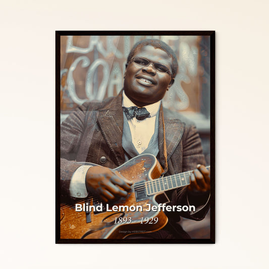 Timeless Tribute to Blind Lemon Jefferson: Iconic Blues Legend Portrait in Cinematic Monochrome - Perfect for Home Decor & Gifting