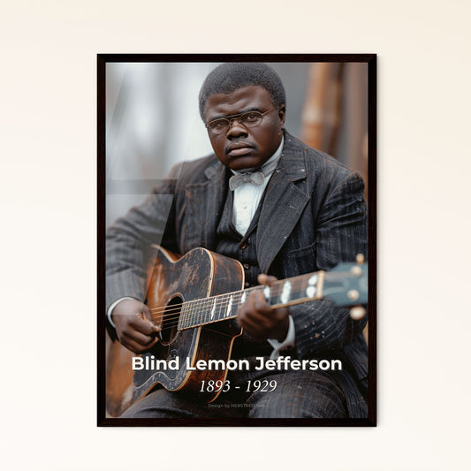 Blind Lemon Jefferson: Iconic Blues Legend - Ultra-Realistic Portrait Print for Home Decor, Framed or High-Res Aluminum Options