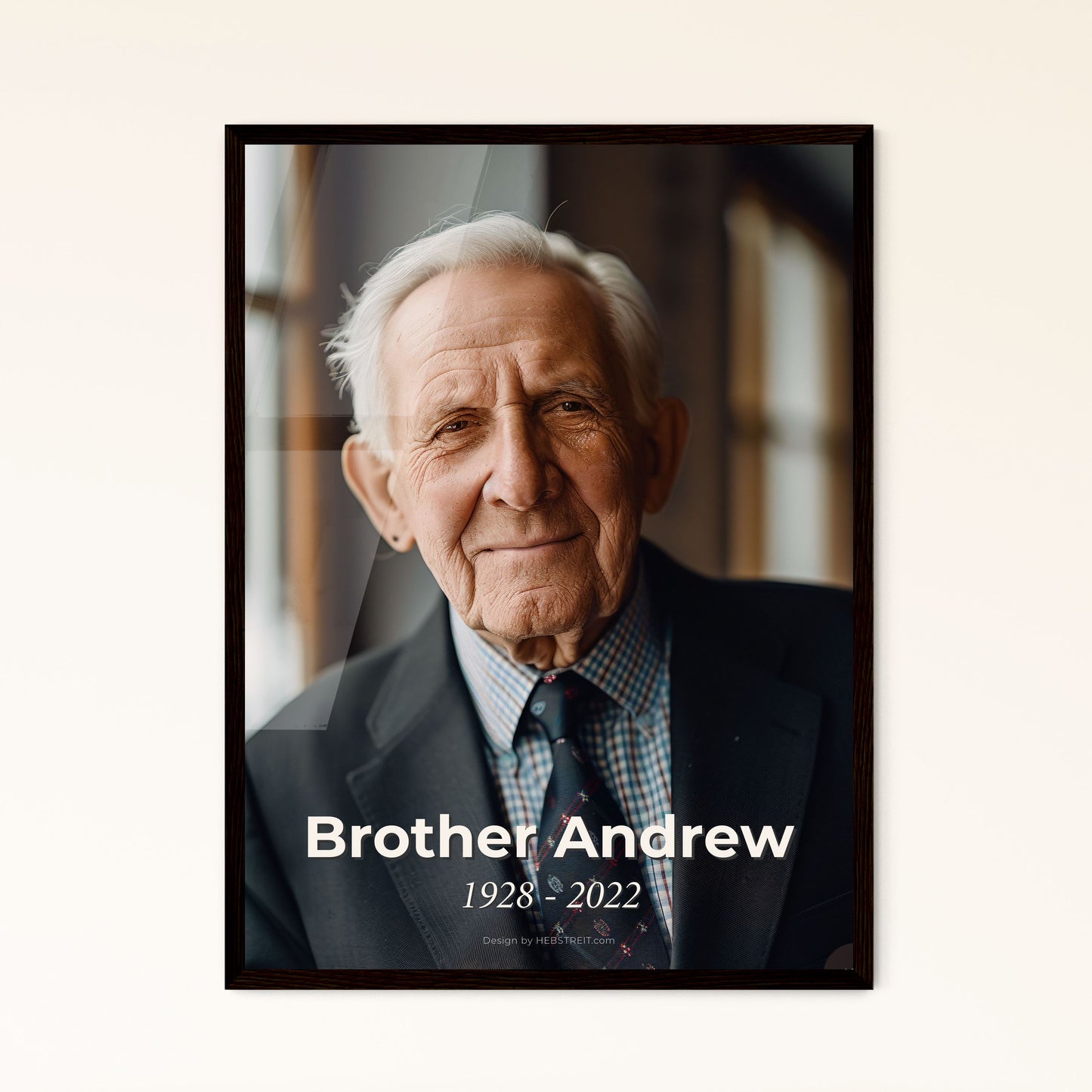 Brother Andrew: The Inspiring Legacy of a Dutch Missionary - Stunning Ultra-Realistic Portrait on Rustic Background, 1928-2022