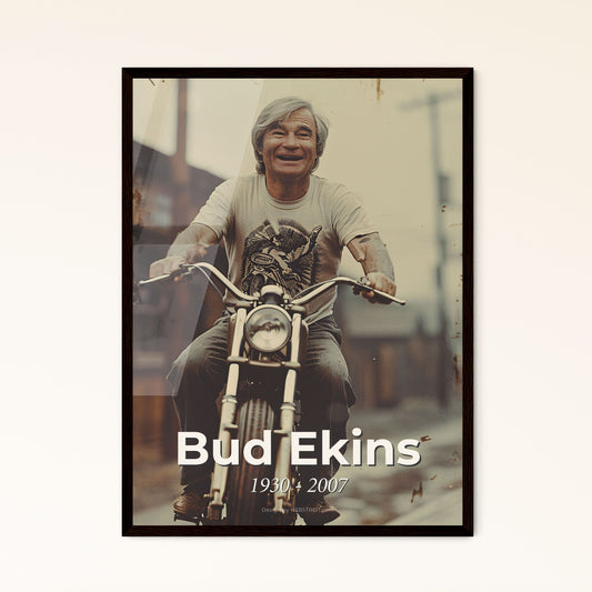 Bud Ekins: Iconic Stuntman & Actor – Cinematic Portrait in Sepia, Perfect for Home Decor or Unique Gift – High-End Print Options